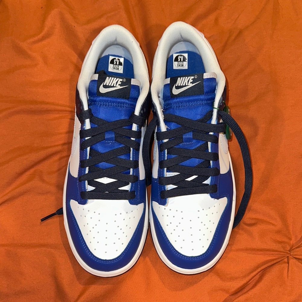 Nike Dunk Low Men's Royal Blue and White Sneakers